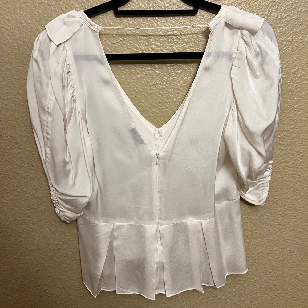 SANDRO Peplum Satin Top Size 8 - Picture 9 of 13
